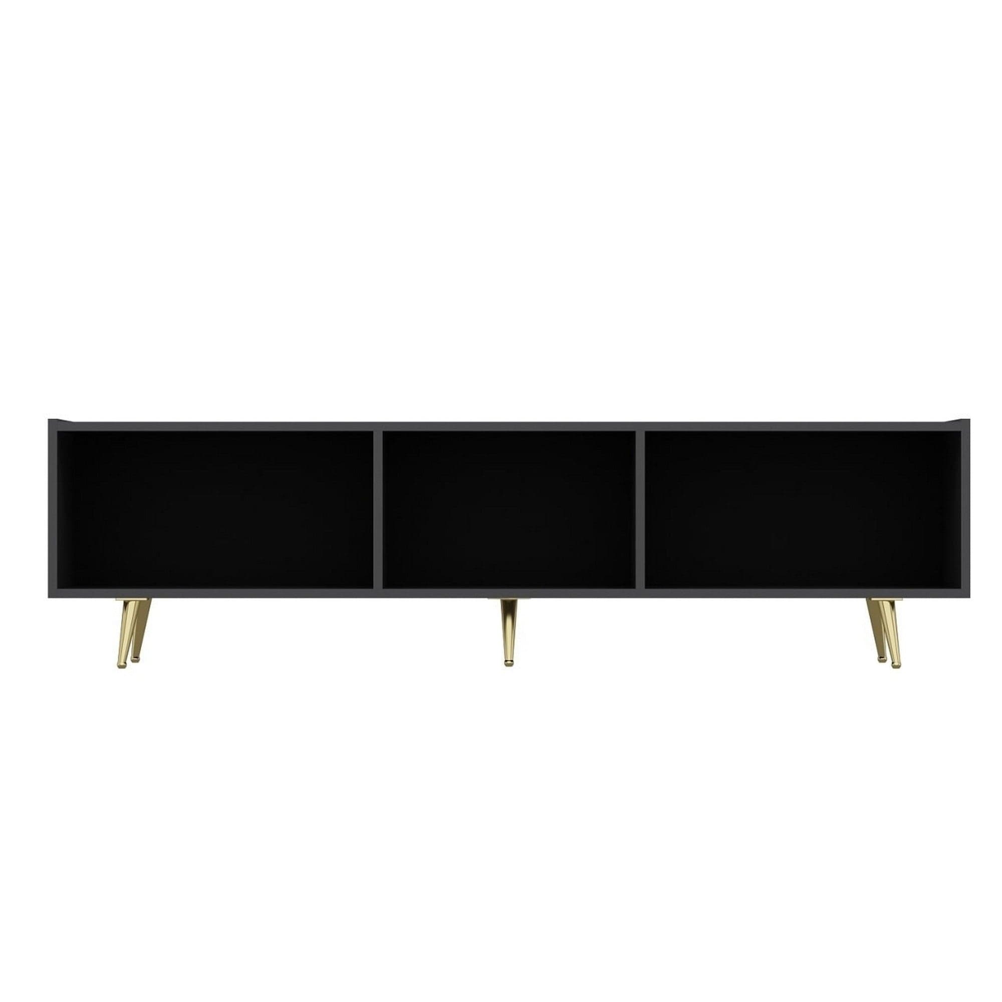Comoda TV JOSE, gri/auriu, PAL melaminat, 180x42x50 cm