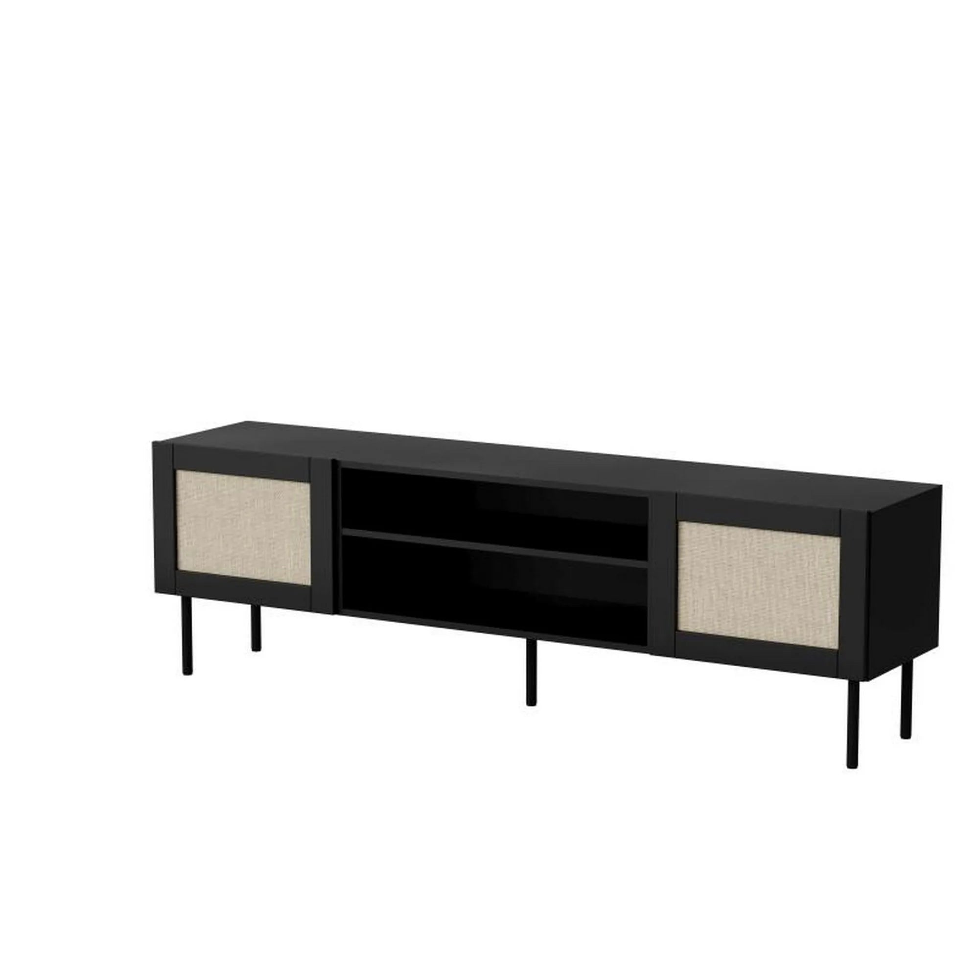 Comoda TV JUTA, negru, 180x40x56 cm