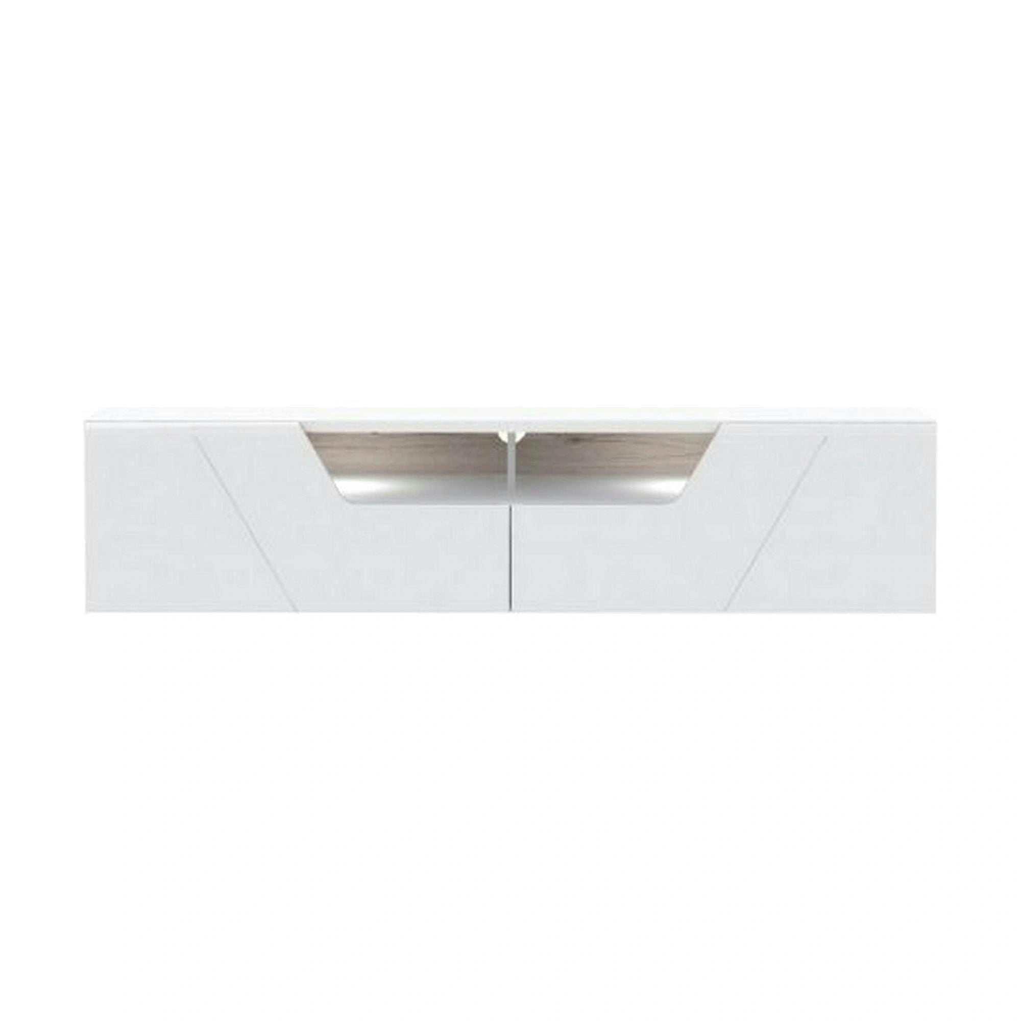 Comoda TV KANDO, alb, PAL, 160x50x38 cm