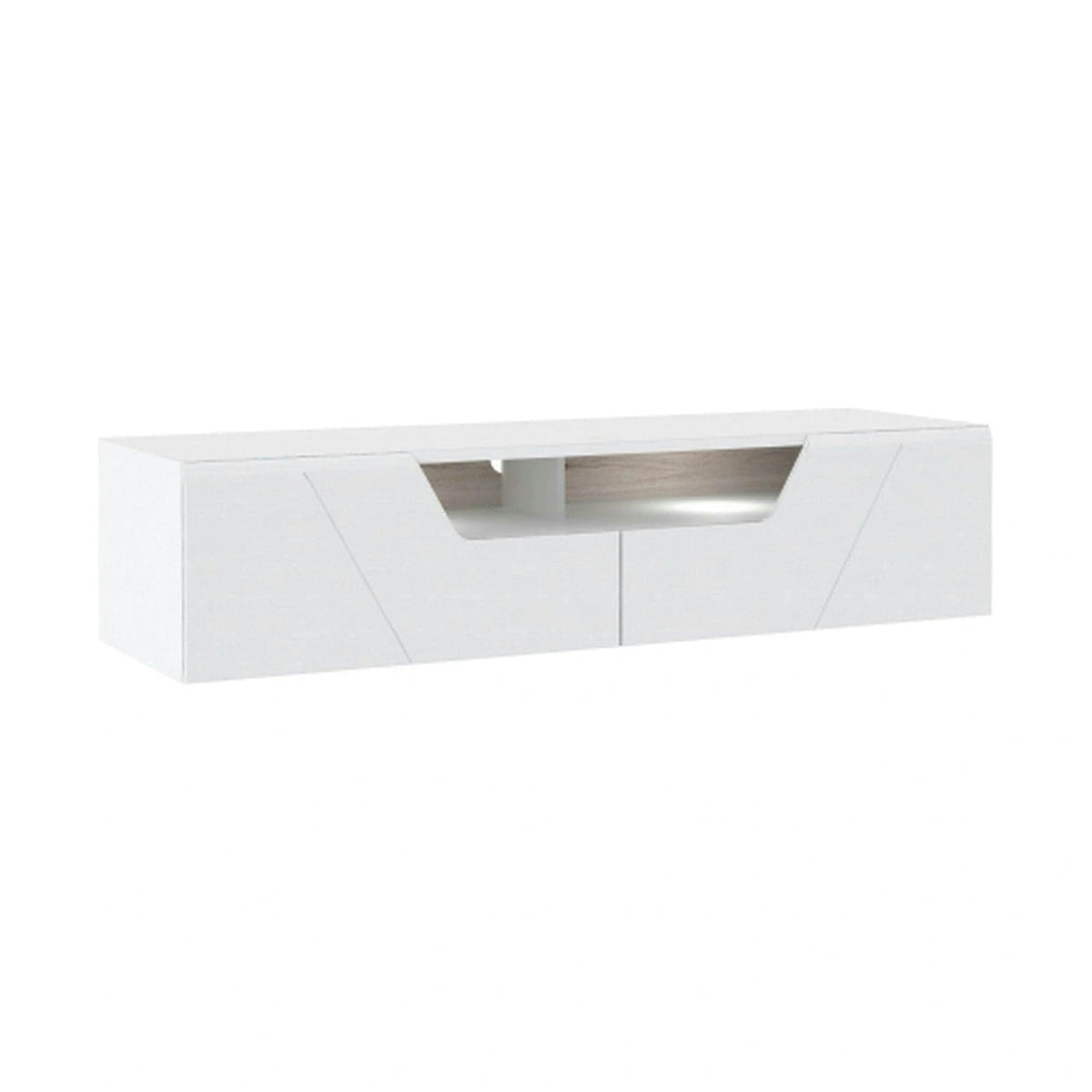 Comoda TV KANDO, alb, PAL, 160x50x38 cm
