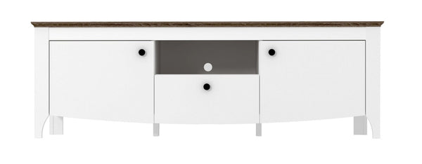 Comoda TV KARINA 1, alb/stejar, PAL, 150x46x51 cm