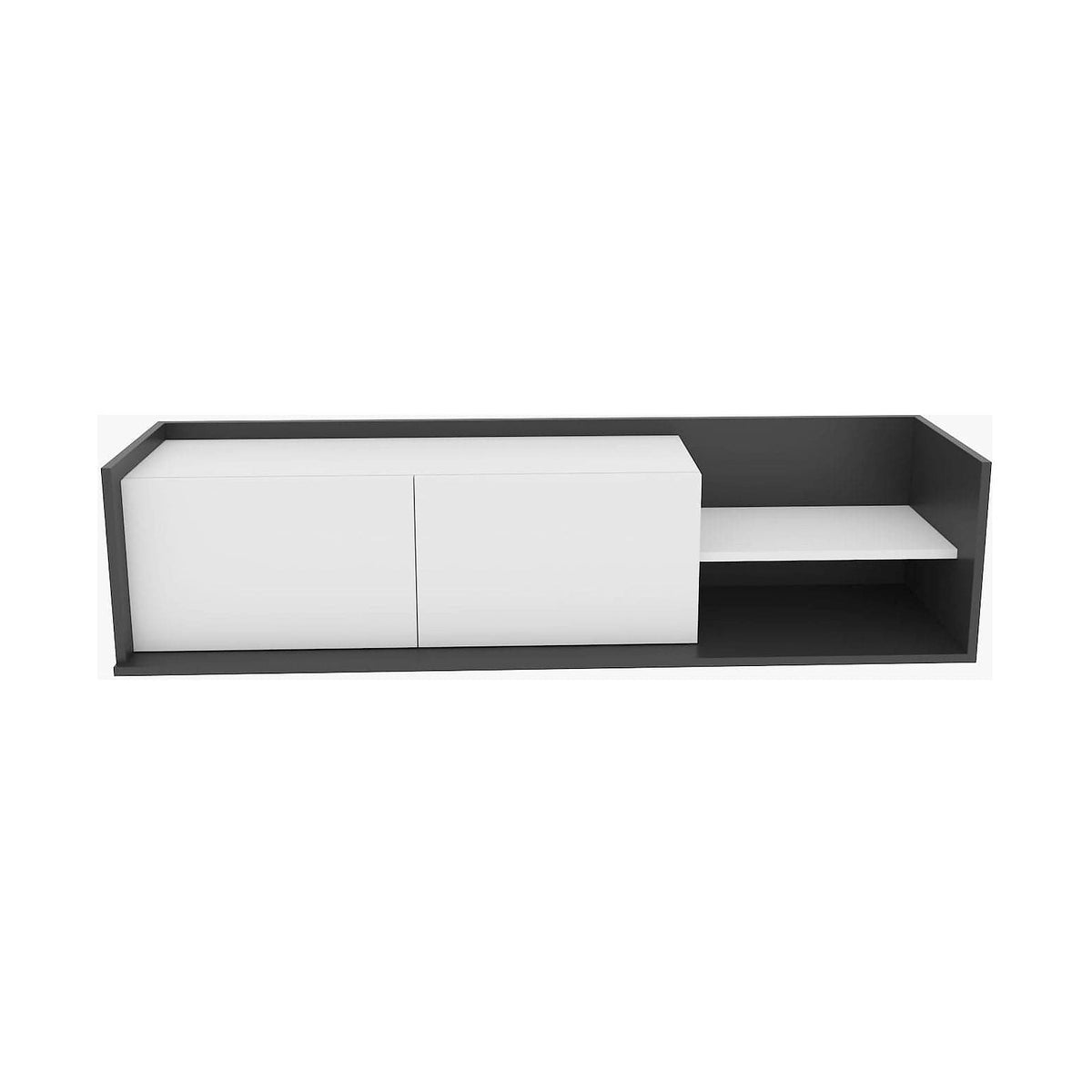 Comoda TV KROG, gri antracit/alb, PAL melaminat, 160x35x37 cm