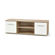 Comoda TV LIMA, alb/stejar sonoma, PAL laminat, 137x40x44 cm