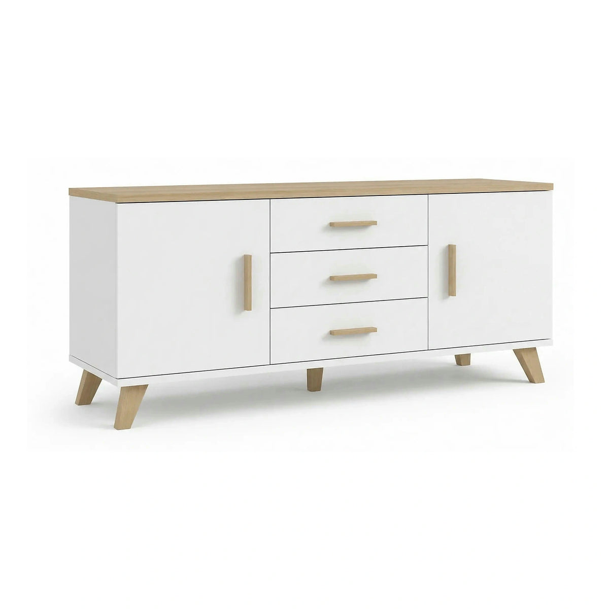 Comoda TV LOTTA, alb/stejar sonoma, PAL, 150x45x69 cm