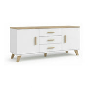 Comoda TV LOTTA, alb/stejar sonoma, PAL, 150x45x69 cm