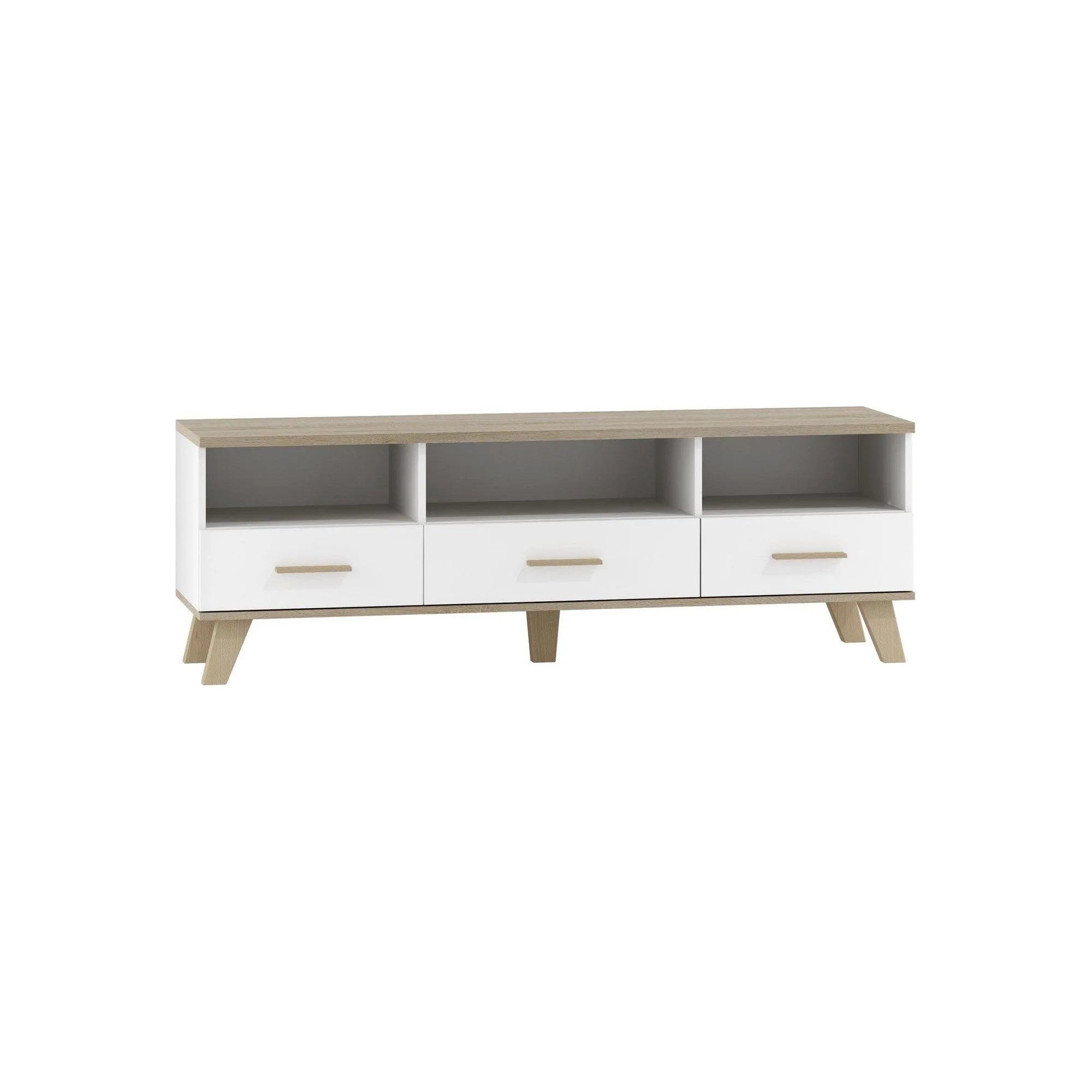 Comoda TV LOTTA, alb/stejar sonoma, PAL, 180x40x53 cm