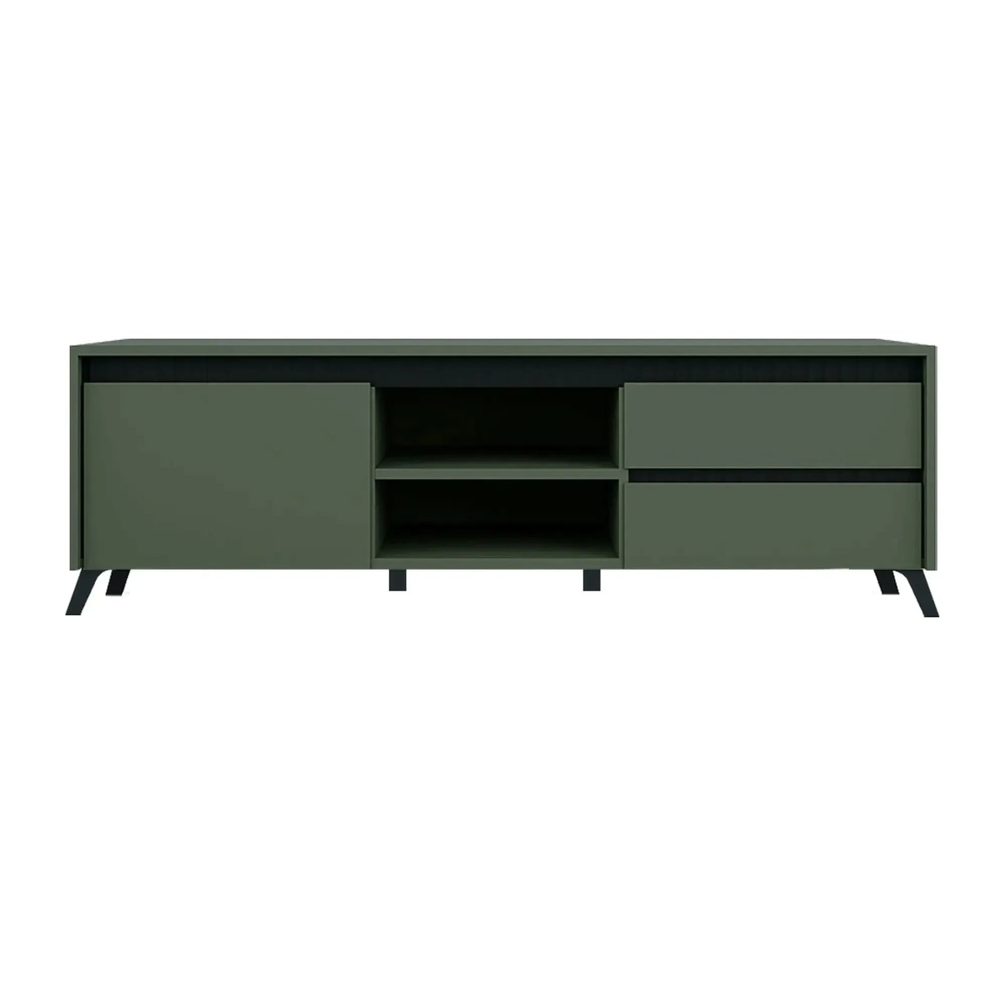 Comoda TV LOUNGE 1, verde/negru, PAL, 155x45x54 cm