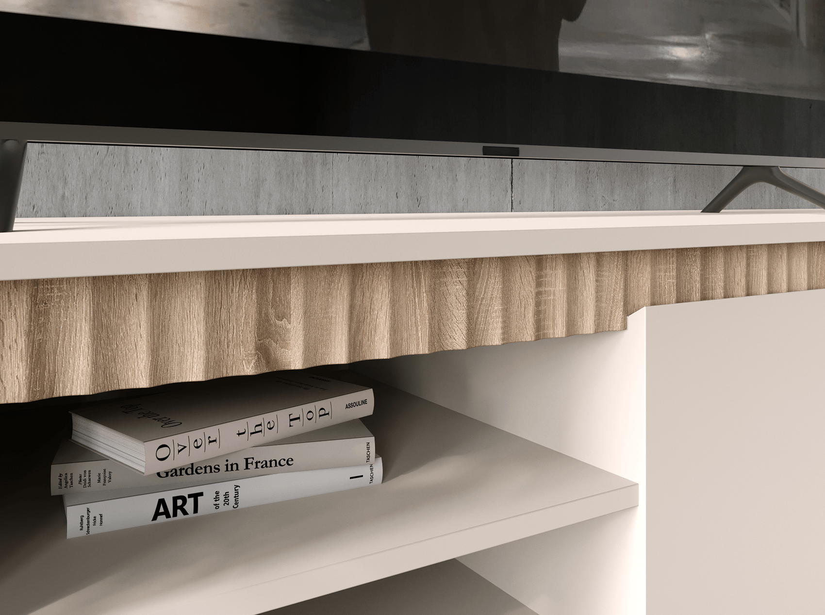 Comoda TV LOUNGE 2, casmir/stejar sonoma, PAL, 206x45x54 cm
