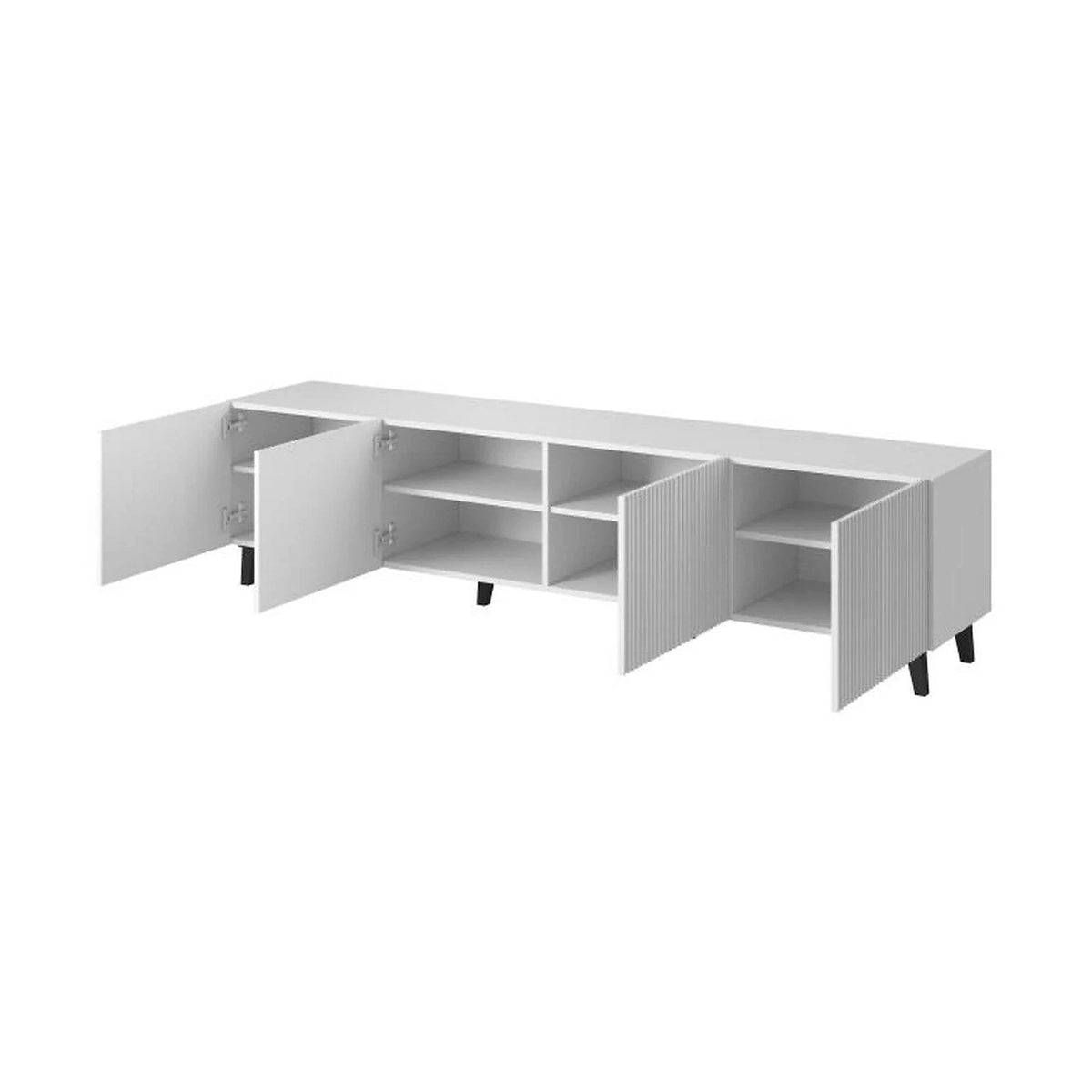 Comoda TV mare PAFOS, alb, PAL laminat, 200x40x52 cm