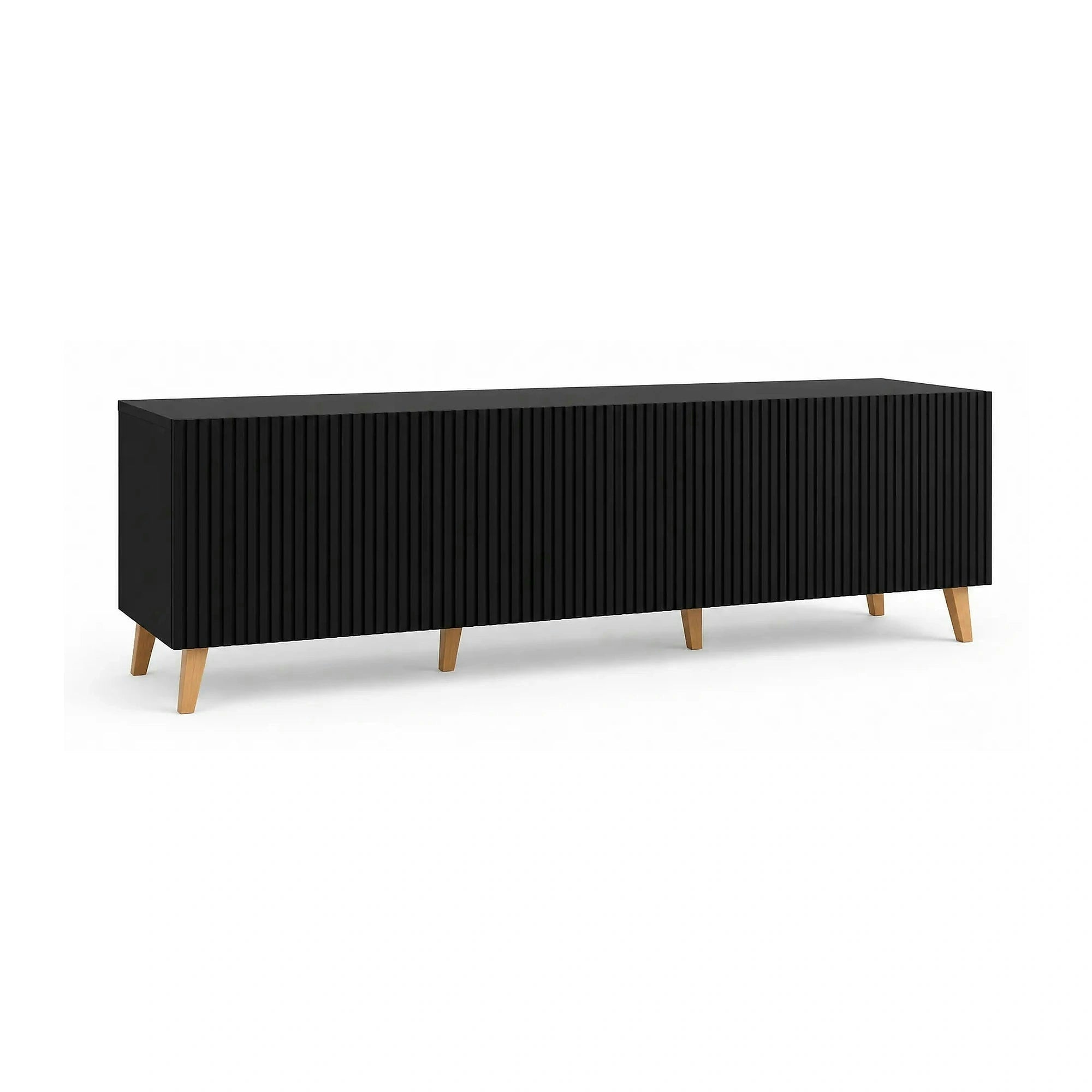 Comoda TV mare PAFOS, negru, PAL laminat, 200x40x52 cm