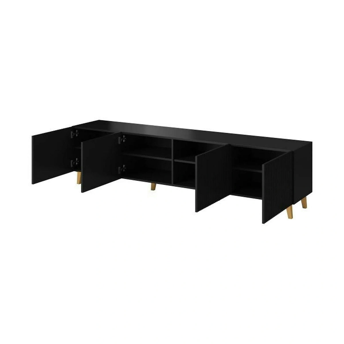 Comoda TV mare PAFOS, negru, PAL laminat, 200x40x52 cm