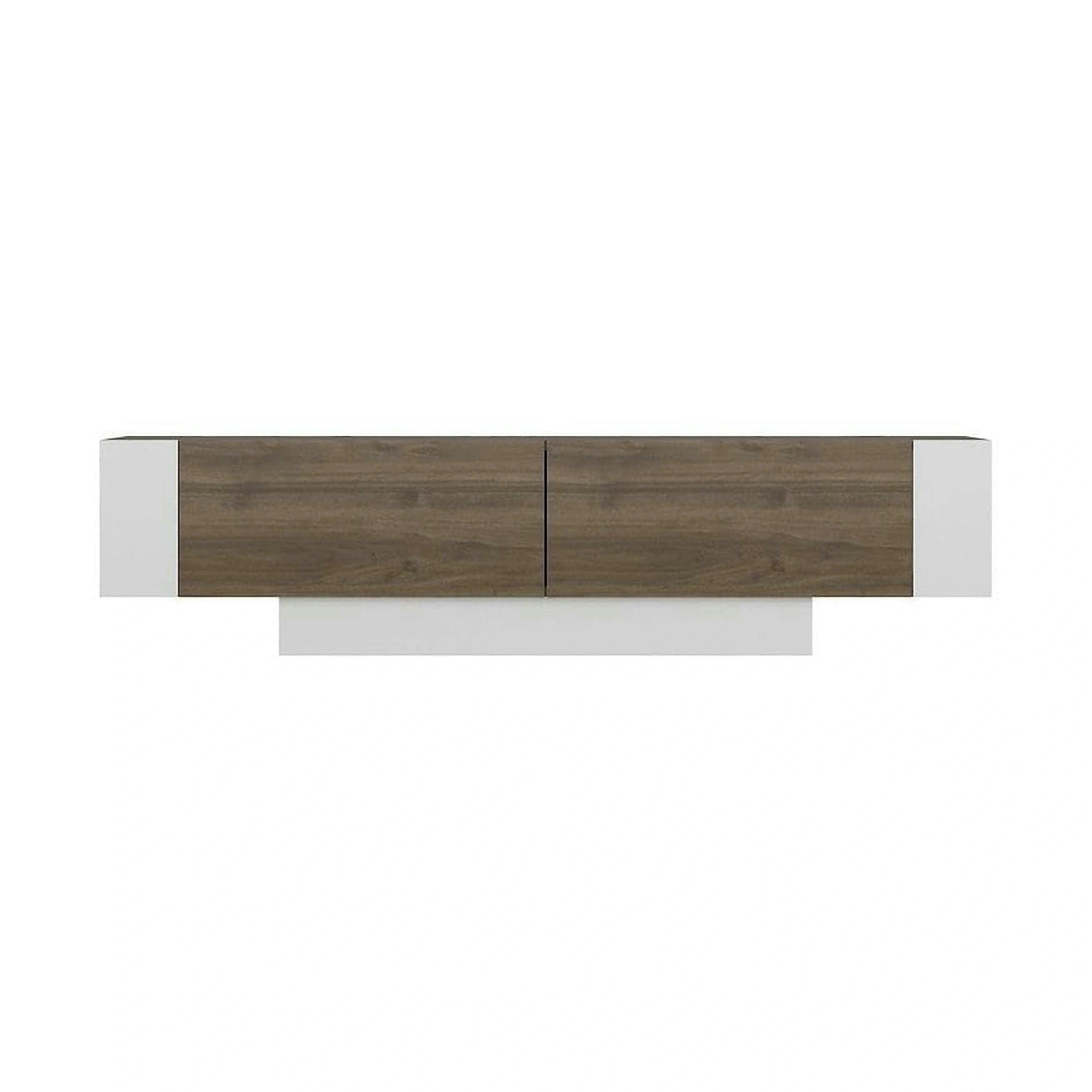 Comoda TV Matera, stejar inchis/alb, PAL melaminat, 150x32x42 cm