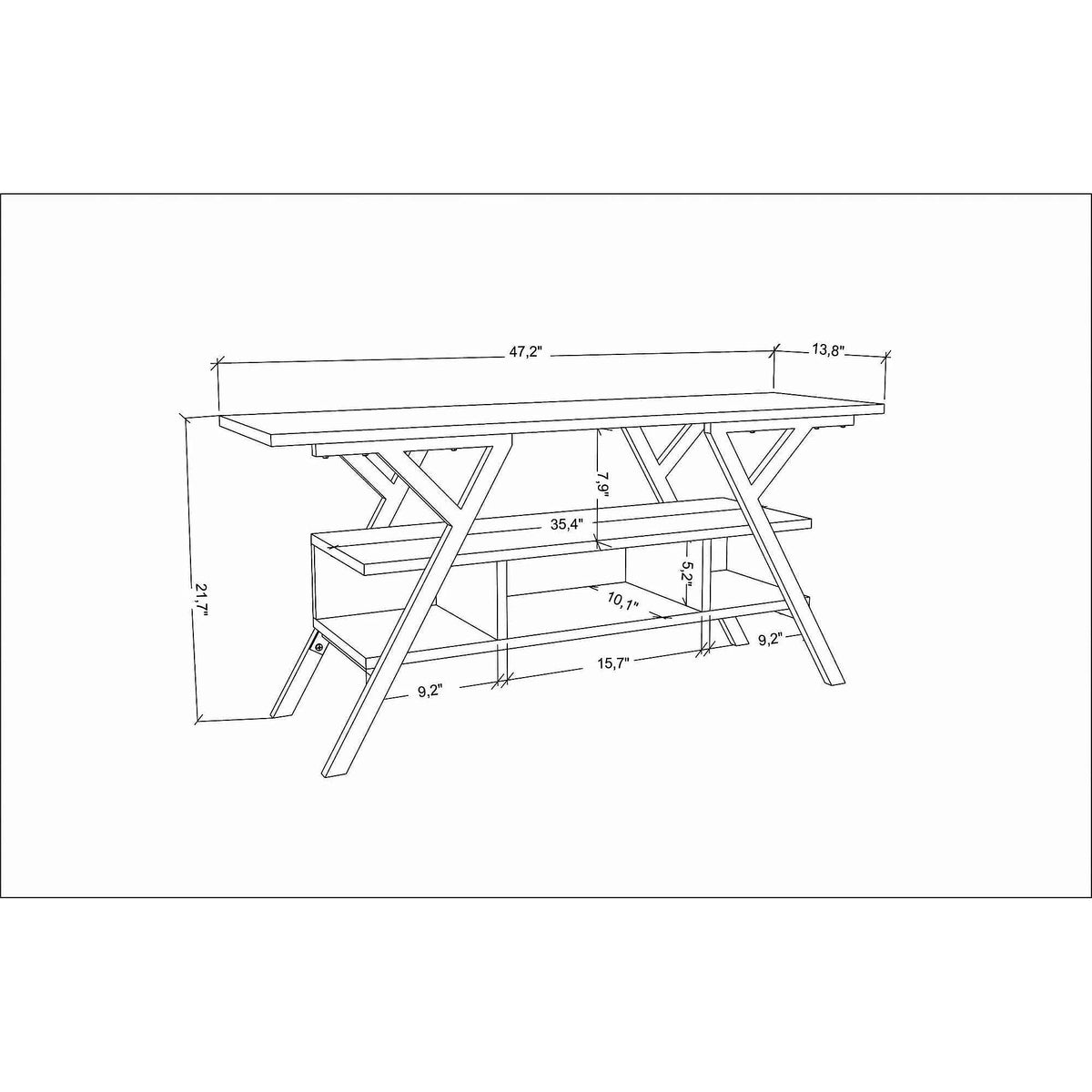 Comoda TV MINERVA, negru/gri antracit, PAL melaminat/metal, 120x35x55 cm