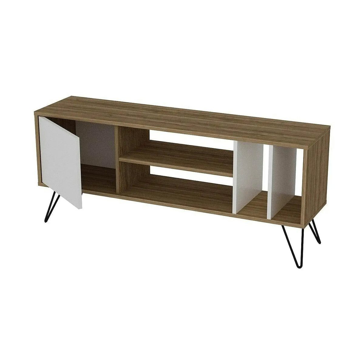 Comoda TV MISTICO-140, nuc/negru/alb, PAL melaminat, 140x36x59 cm