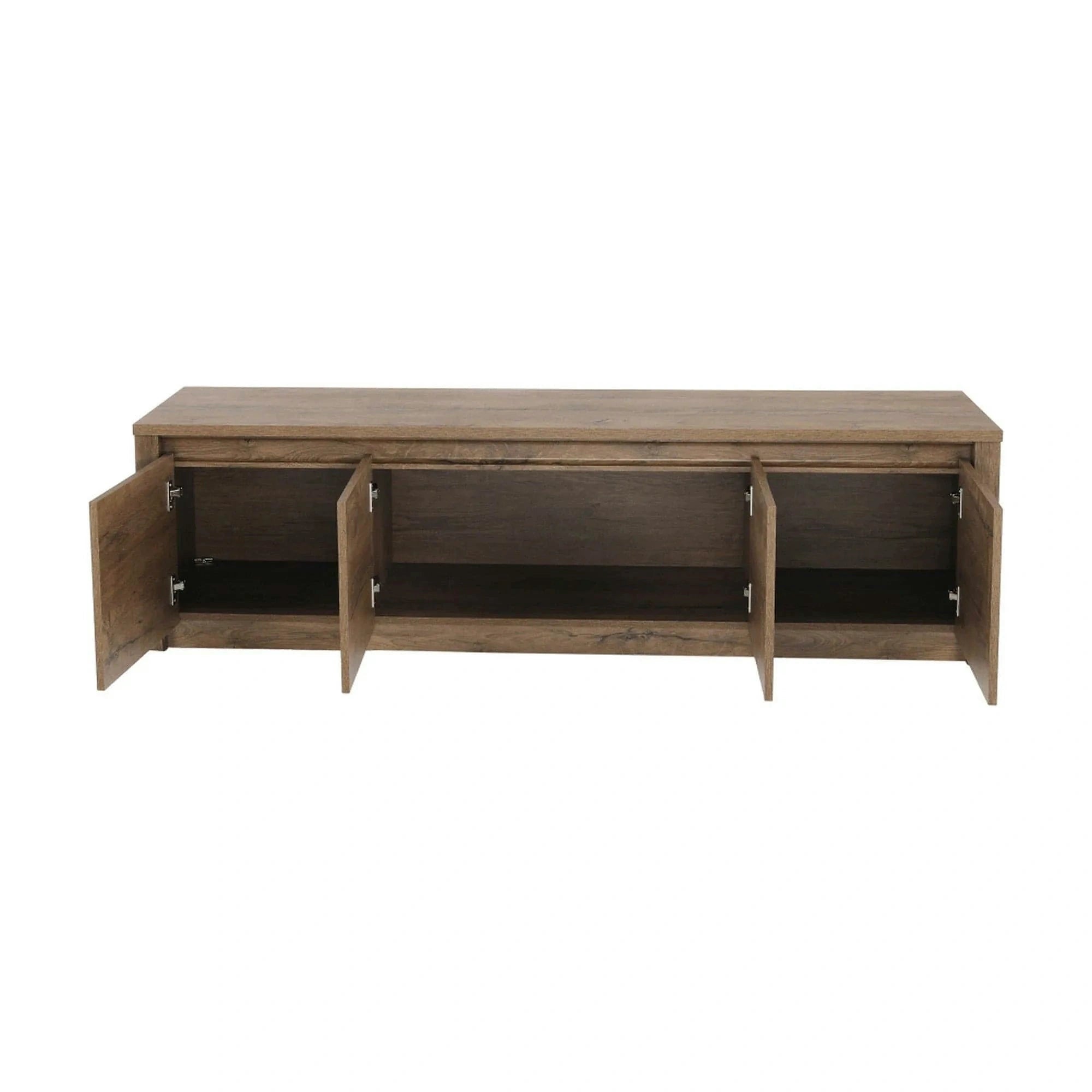 Comoda TV MONTANA K4D, stejar lefkas inchis, PAL melaminat, 170x43x48 cm