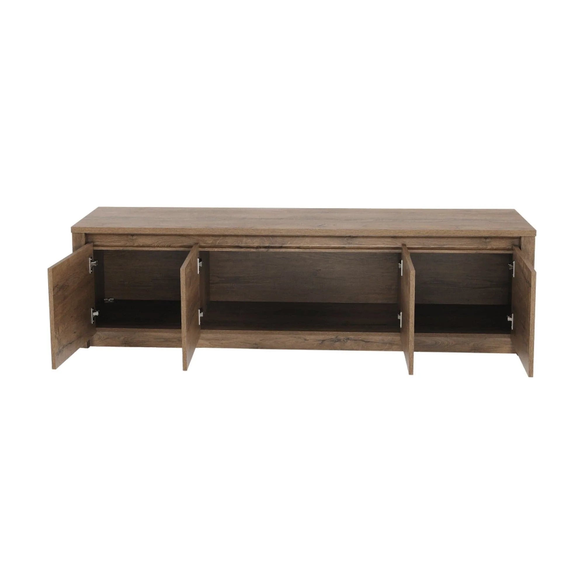 Comoda TV MONTANA K4D, stejar lefkas inchis, PAL melaminat, 170x43x48 cm