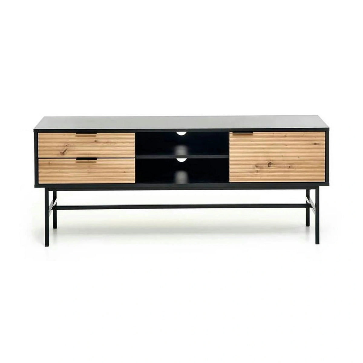 Comoda TV MURANO, stejar artisan/negru, PAL/metal, 150x40x61 cm