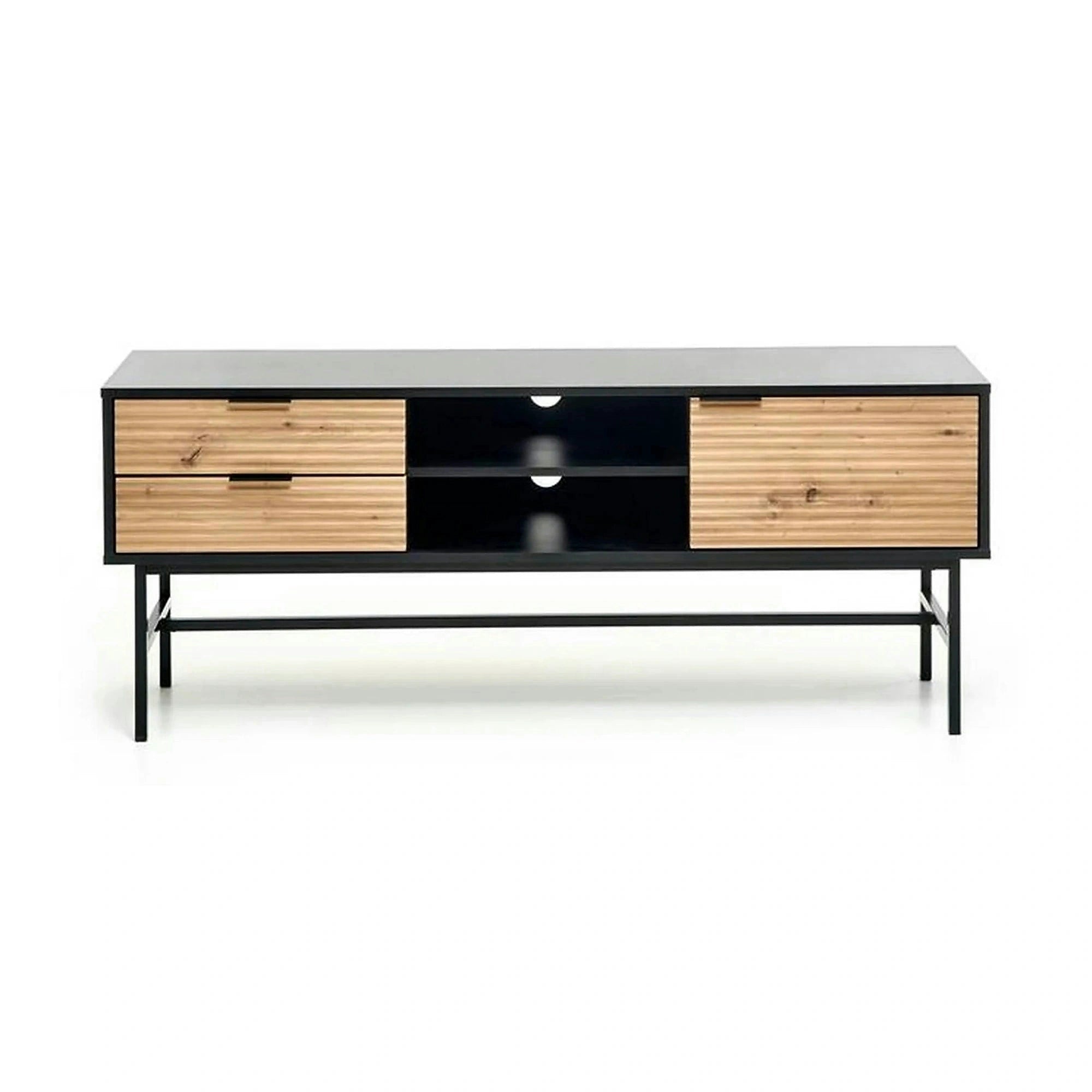 Comoda TV MURANO, stejar artisan/negru, PAL/metal, 150x40x61 cm