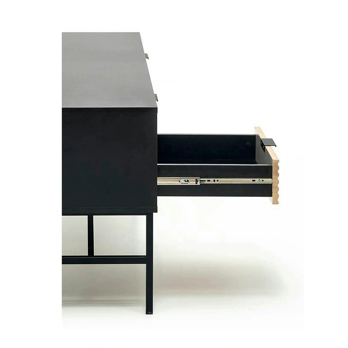Comoda TV MURANO, stejar artisan/negru, PAL/metal, 150x40x61 cm