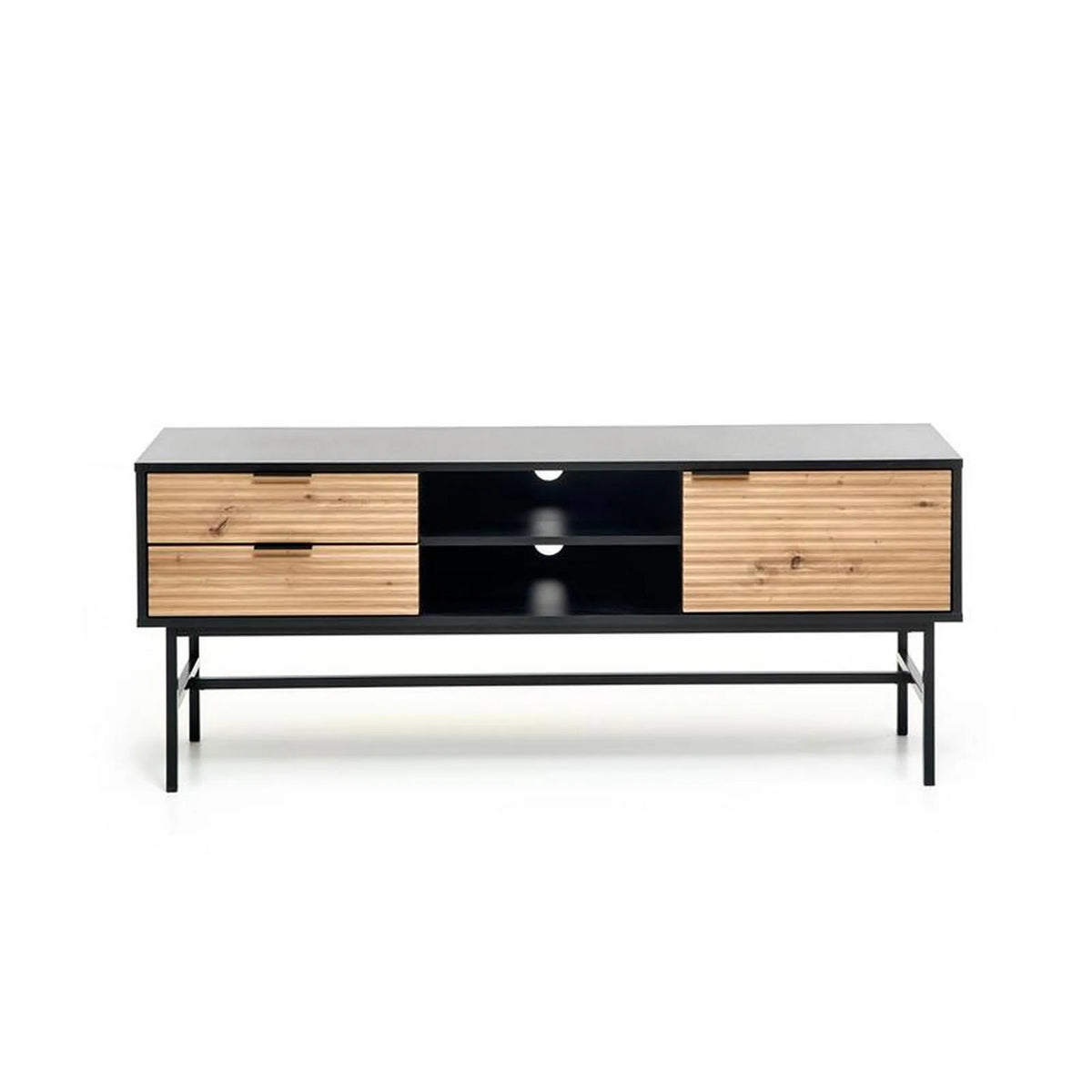 Comoda TV MURANO, stejar artisan/negru, PAL/metal, 150x40x61 cm