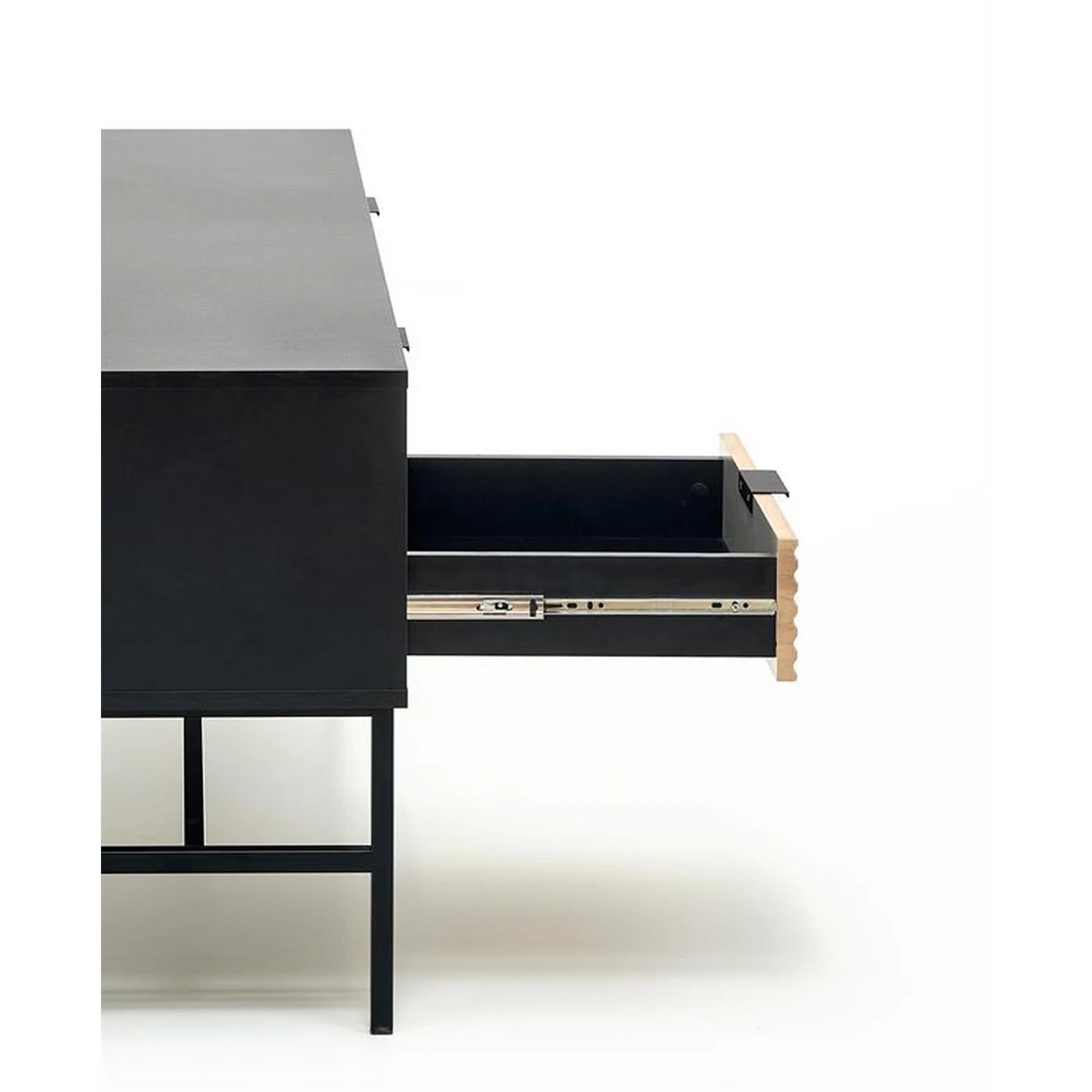 Comoda TV MURANO, stejar artisan/negru, PAL/metal, 150x40x61 cm