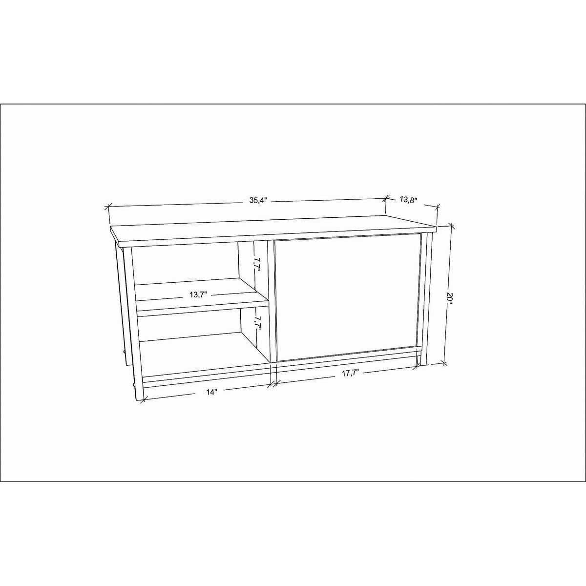 Comoda TV MUSKEGON, stejar/alb, PAL melaminat/metal, 90x35x51 cm