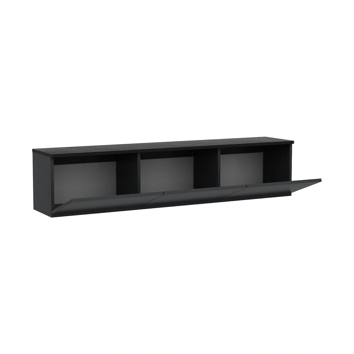 Comoda TV NEON ILLUMINATED, gri antracit, PAL melaminat, 160x32x35 cm