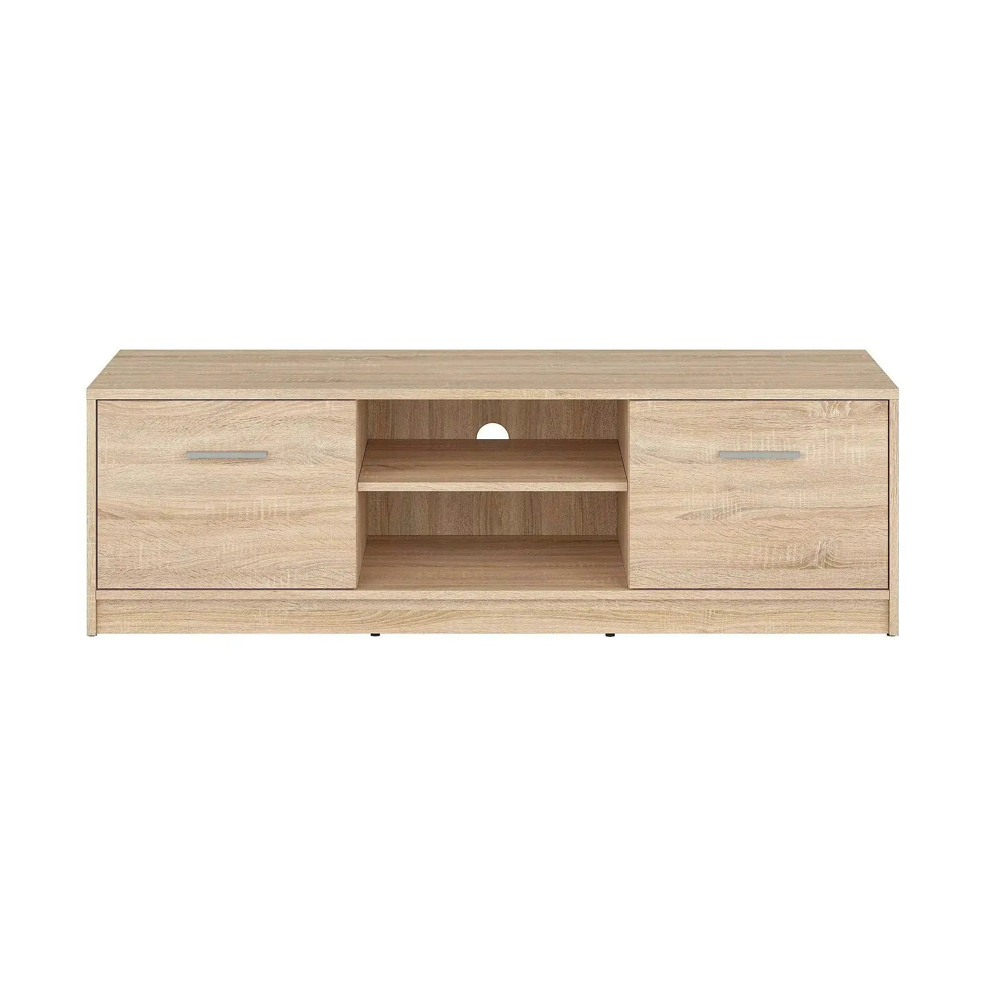 Comoda TV NEPO PLUS, stejar sonoma, PAL laminat, cu 2 usi, 139x47x43 cm
