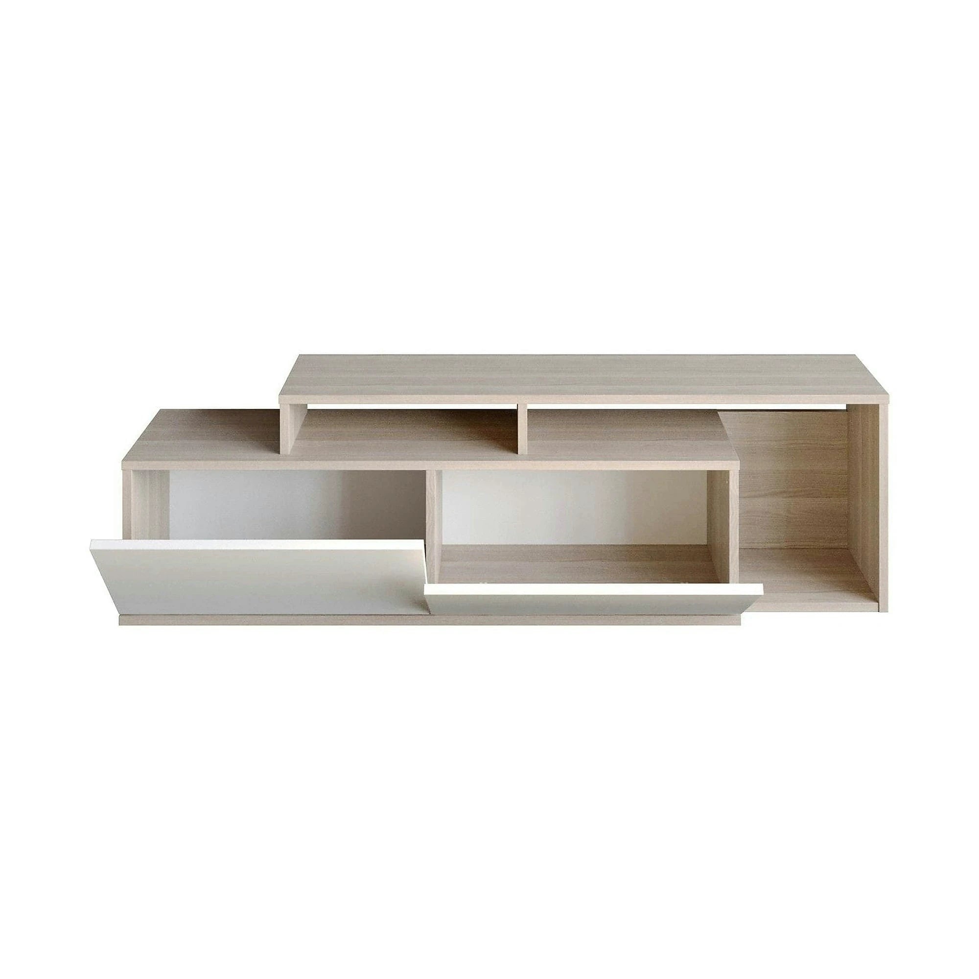 Comoda TV Nexera, stejar deschis/alb, PAL melaminat, 150x35x43 cm