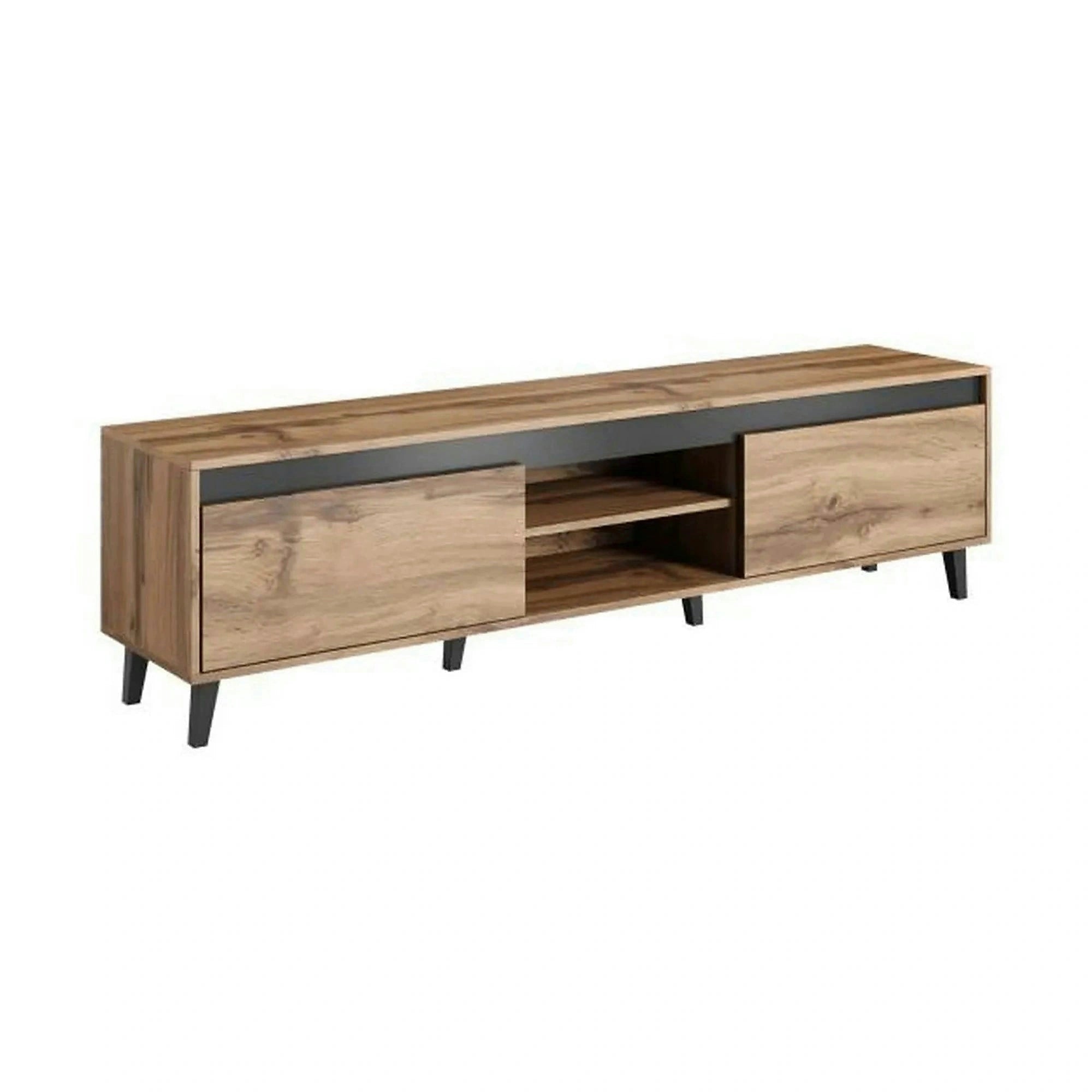 Comoda TV NORD, stejar wotan/gri antracit, PAL laminat, 170x38x49 cm