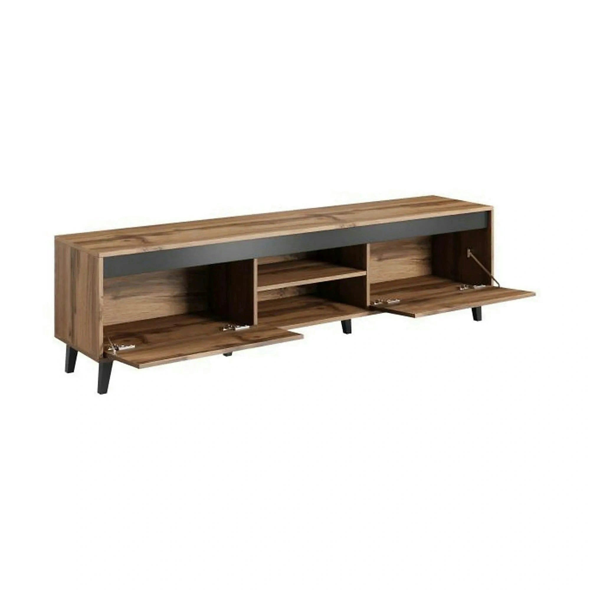Comoda TV NORD, stejar wotan/gri antracit, PAL laminat, 170x38x49 cm