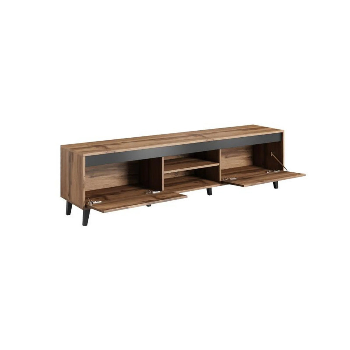 Comoda TV NORD, stejar wotan/gri antracit, PAL laminat, 170x38x49 cm