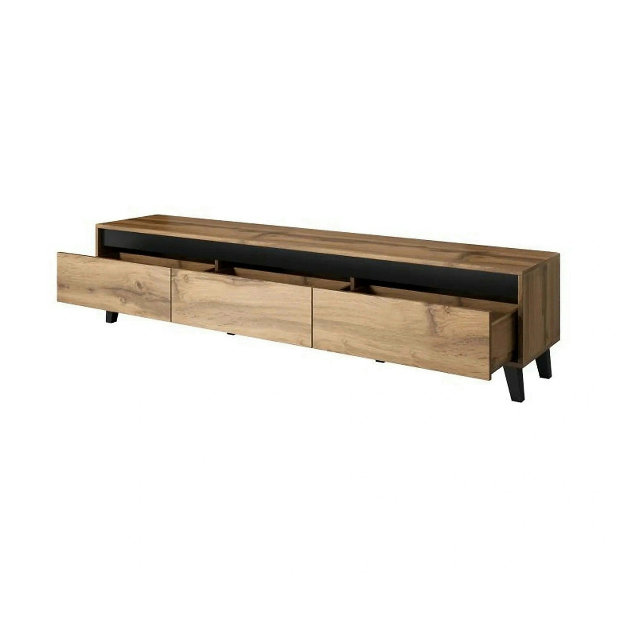 Comoda TV NORD, stejar wotan/gri antracit, PAL laminat, 185x38x42 cm