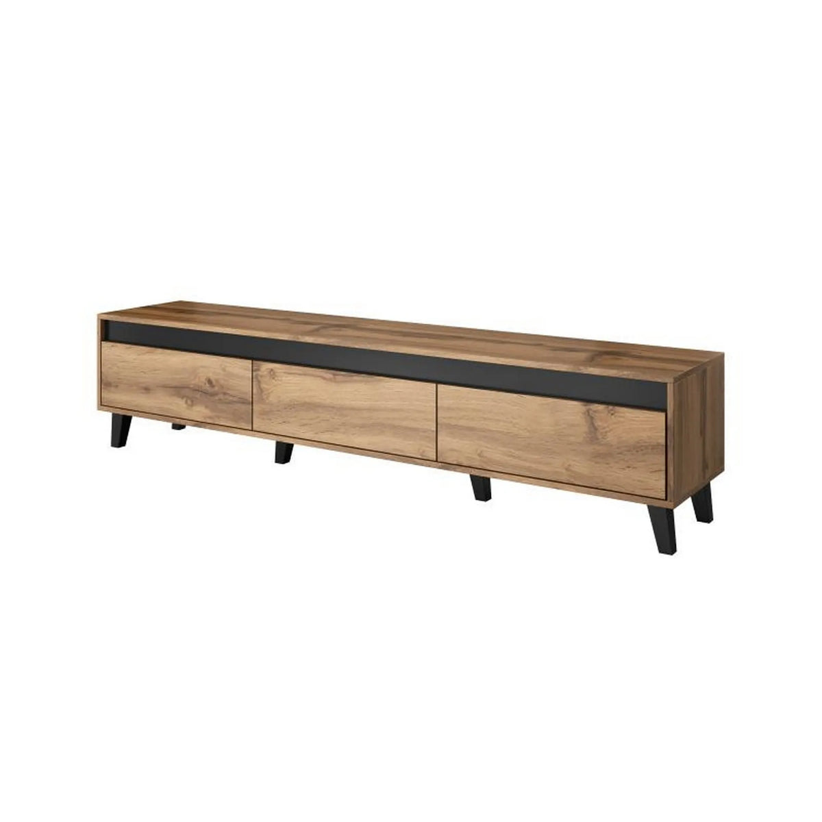 Comoda TV NORD, stejar wotan/gri antracit, PAL laminat, 185x38x42 cm