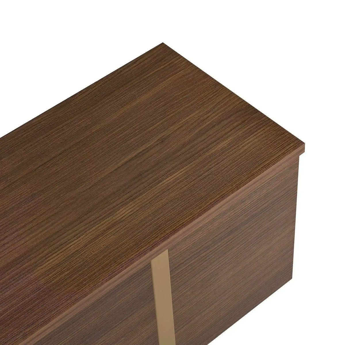 Comodă TV ONERA, nuc/auriu, PAL melaminat, 180x30x50 cm