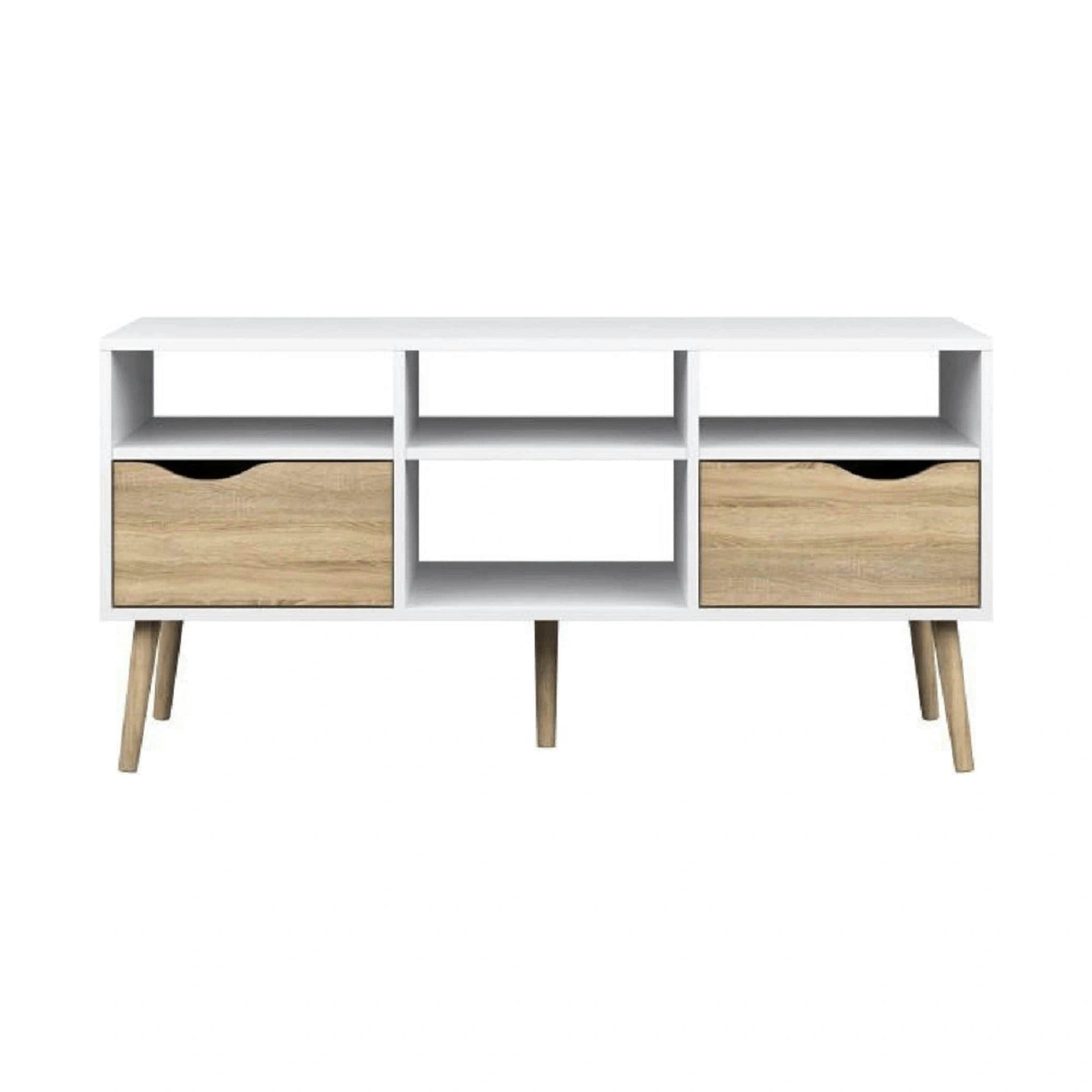 Comoda TV OSLO 75391, stejar sonoma/alb, PAL melaminat, 117x39x57 cm
