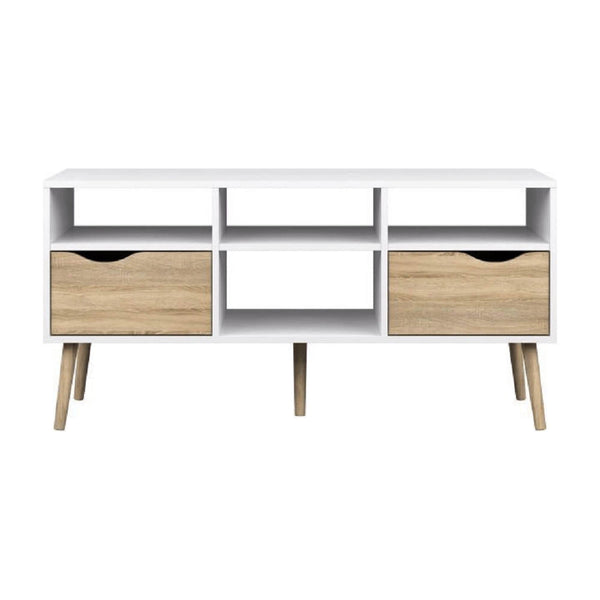 Comoda TV OSLO 75391, stejar sonoma/alb, PAL melaminat, 117x39x57 cm
