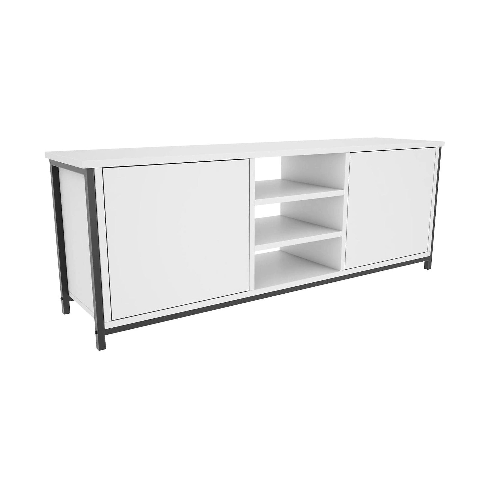 Comoda TV OTIS, alb/negru, PAL melaminat, 140x35x51 cm