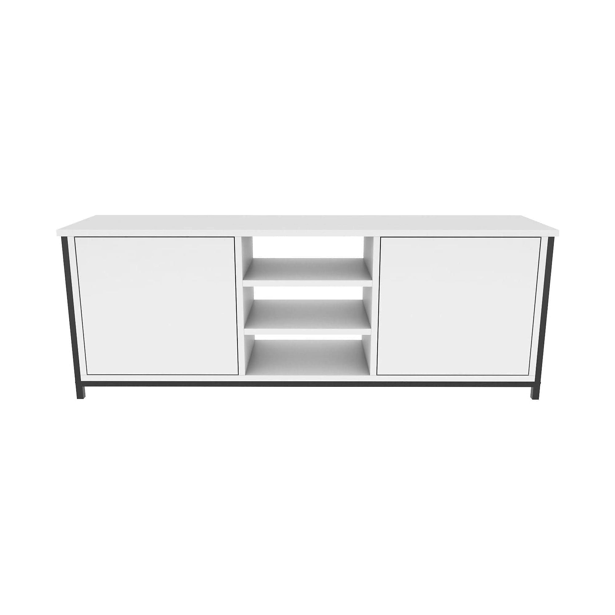 Comoda TV OTIS, alb/negru, PAL melaminat, 140x35x51 cm