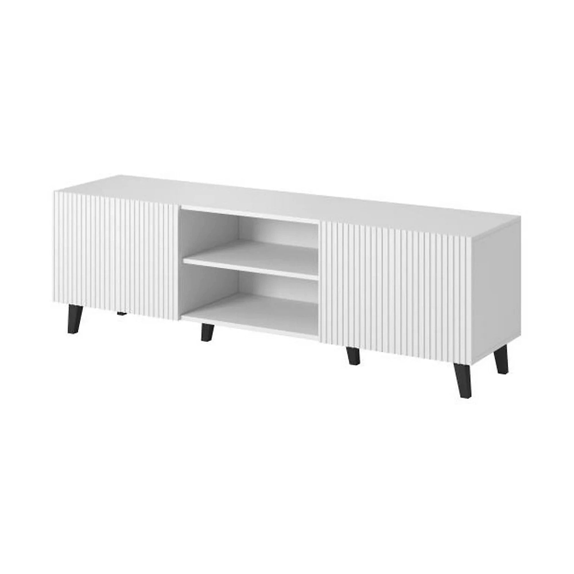 Comoda TV PAFOS, alb, PAL laminat, 150x40x52 cm