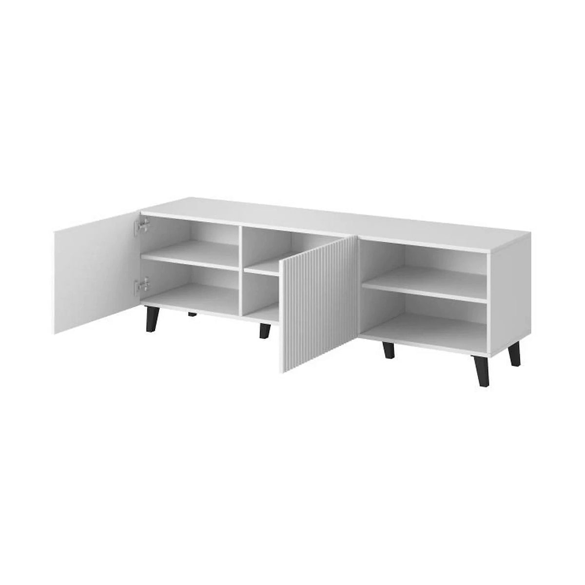 Comoda TV PAFOS, alb, PAL laminat, 150x40x52 cm