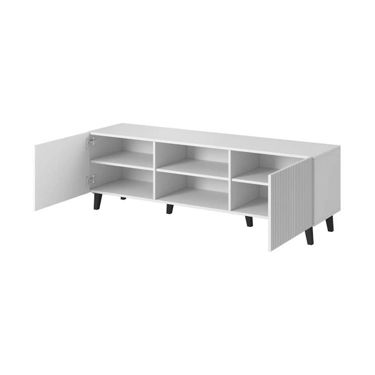 Comoda TV PAFOS, alb, PAL laminat, 150x40x52 cm