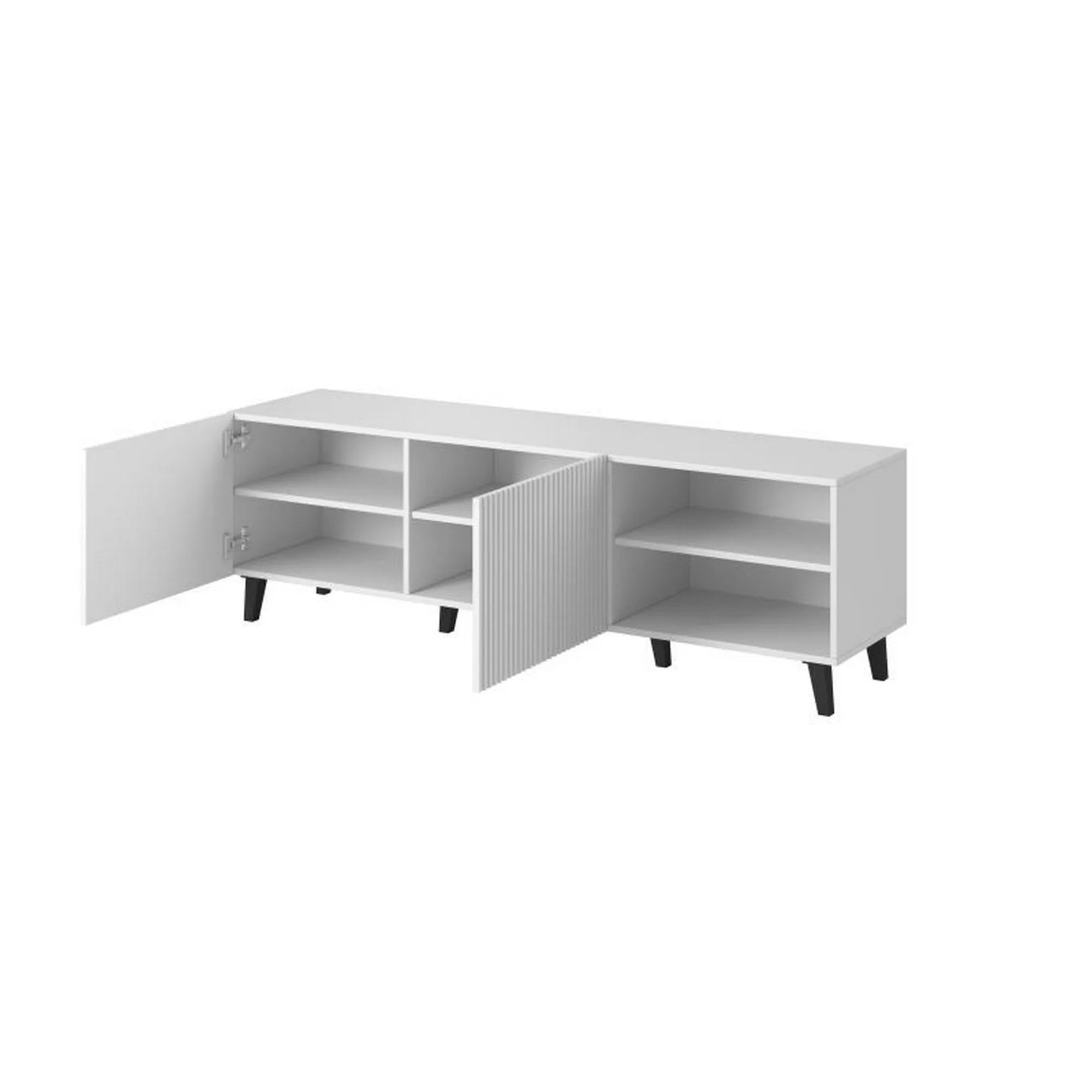 Comoda TV PAFOS, alb, PAL laminat, 150x40x52 cm