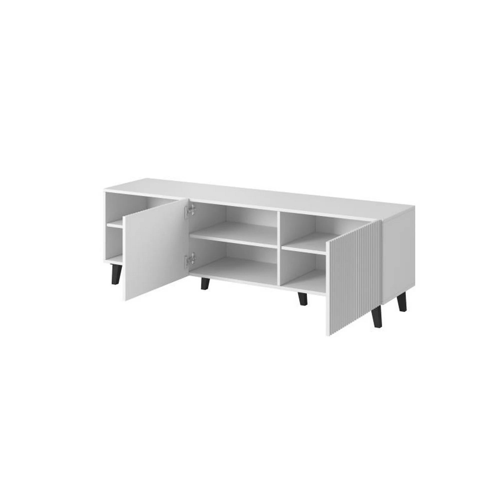 Comoda TV PAFOS, alb, PAL laminat, 150x40x52 cm