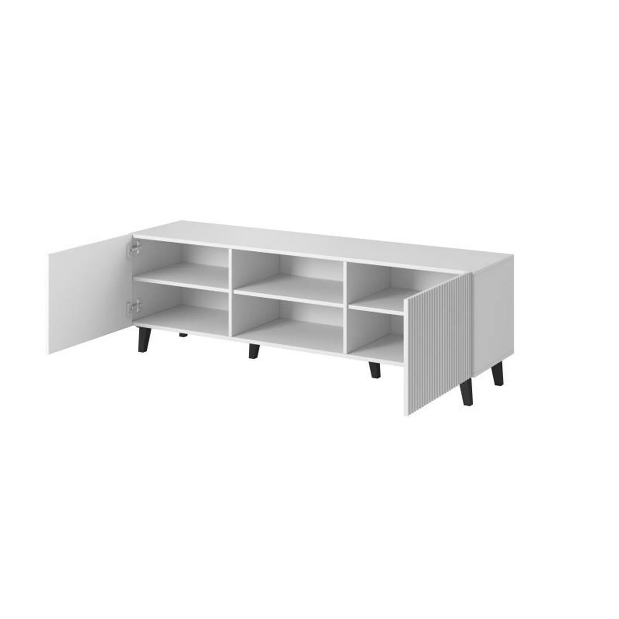 Comoda TV PAFOS, alb, PAL laminat, 150x40x52 cm