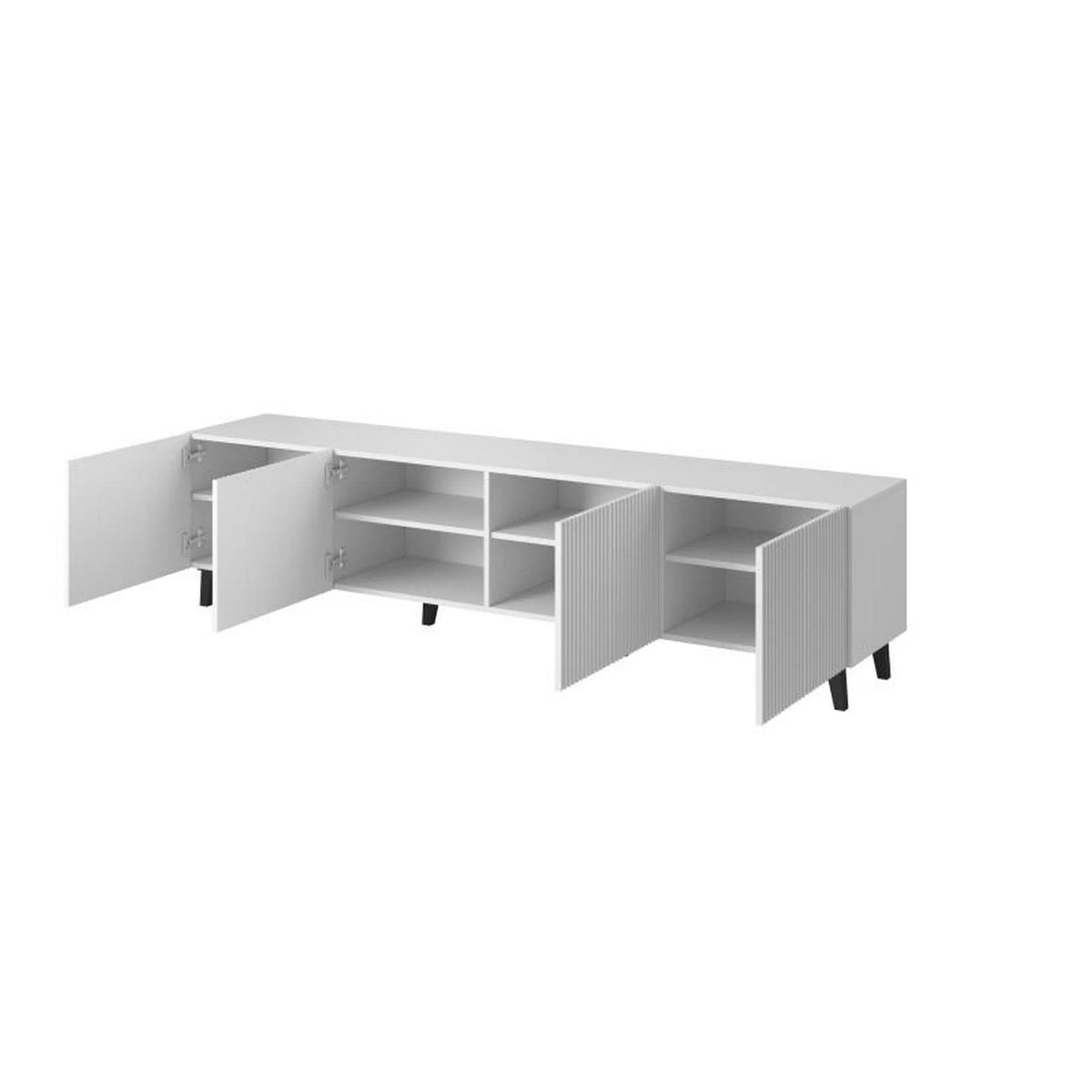 Comoda TV mare PAFOS, alb, PAL laminat, 200x40x52 cm