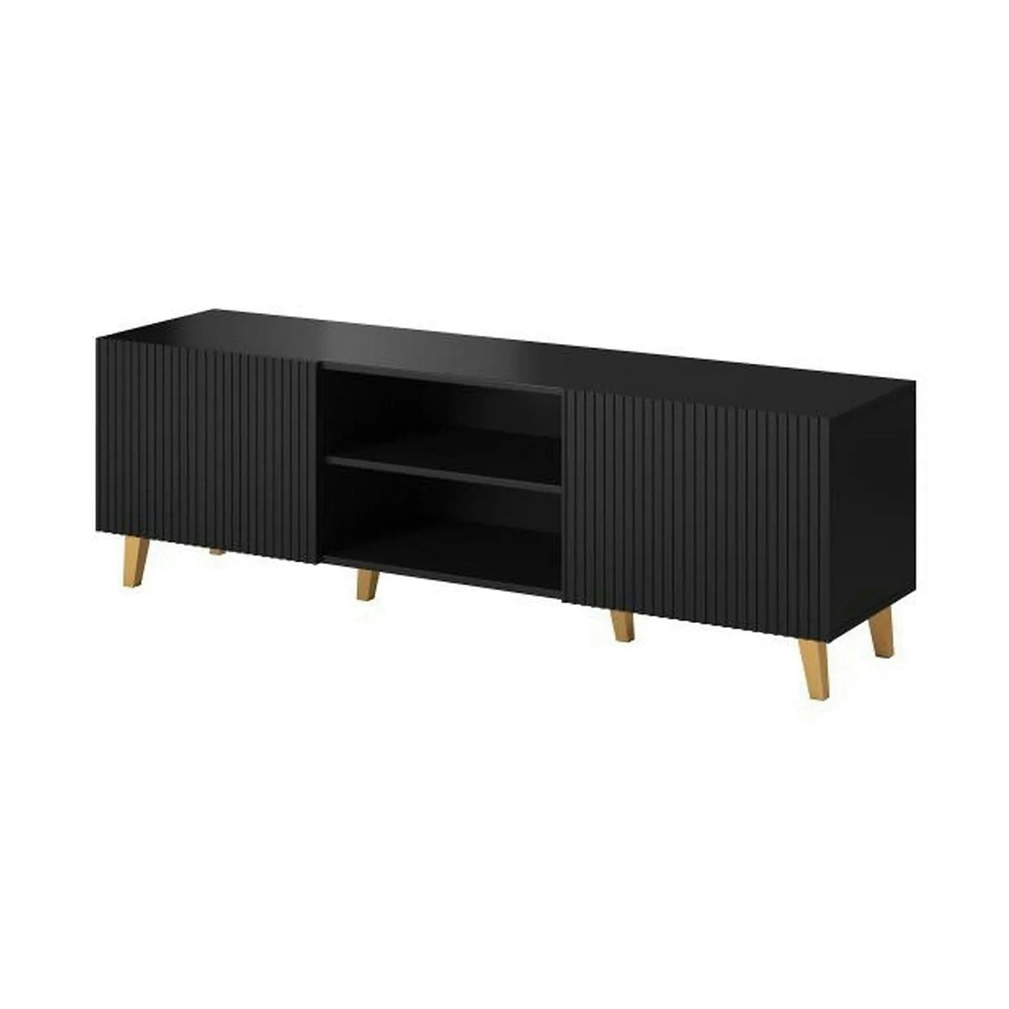 Comoda TV PAFOS, negru, PAL laminat, 150x40x52 cm