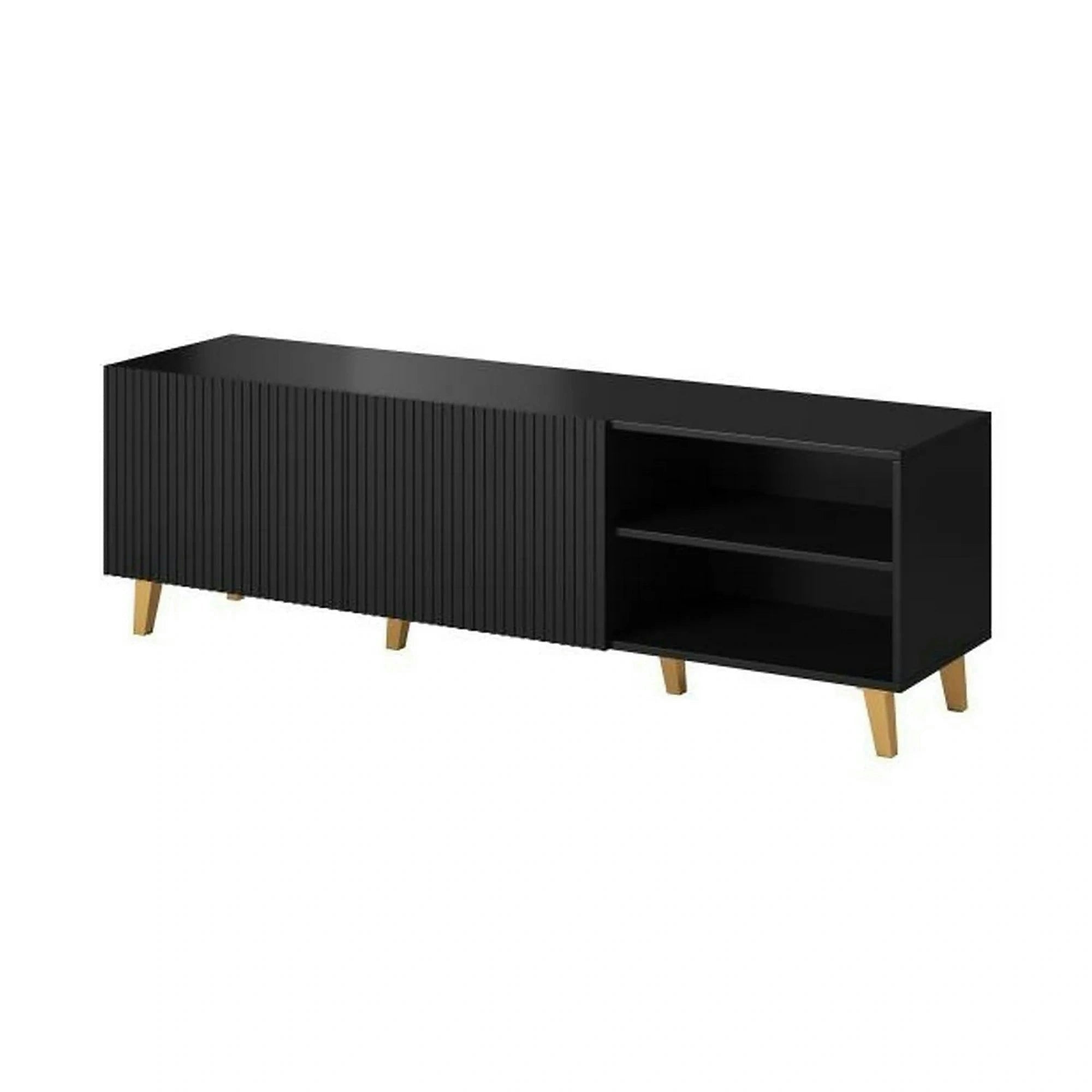 Comoda TV PAFOS, negru, PAL laminat, 150x40x52 cm