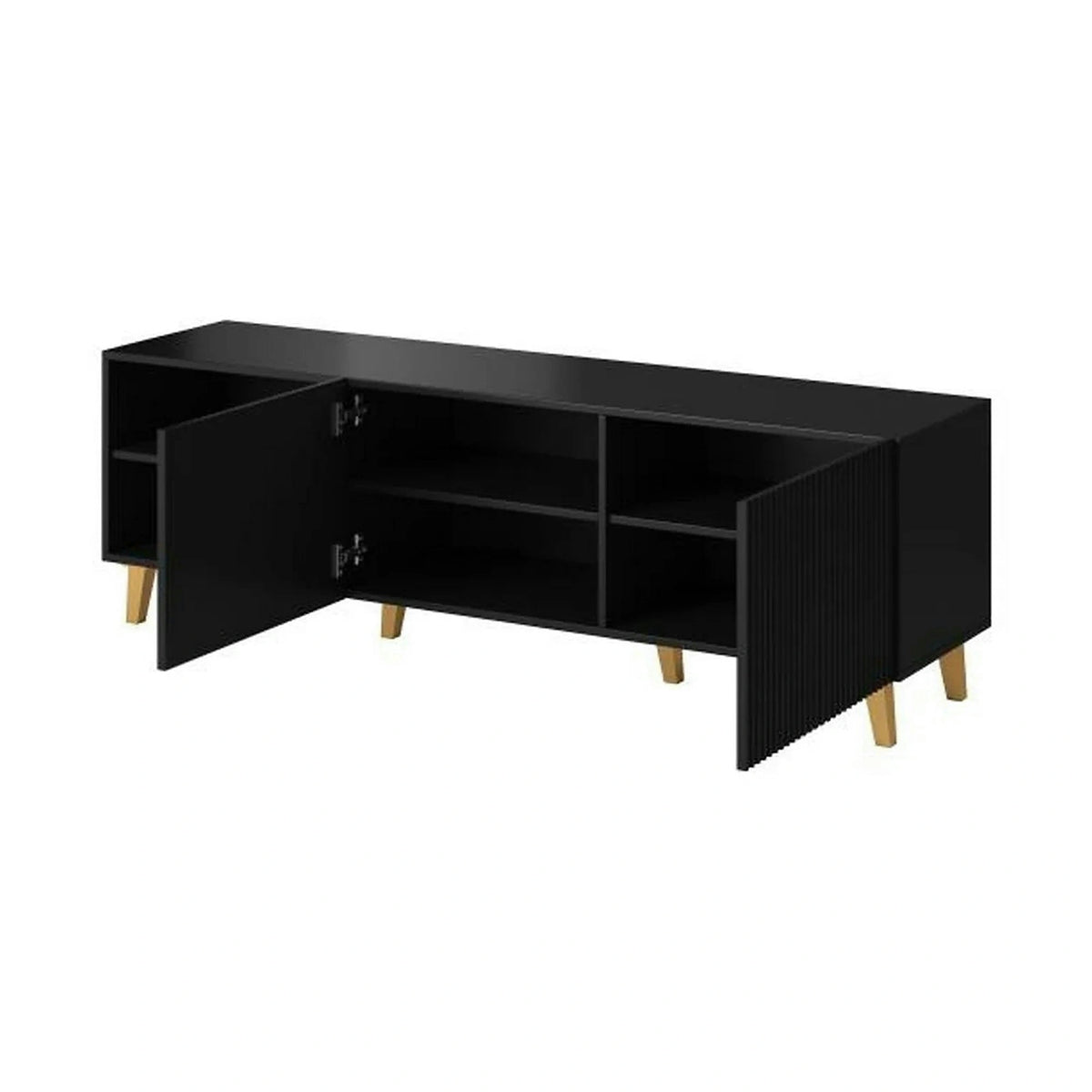 Comoda TV PAFOS, negru, PAL laminat, 150x40x52 cm