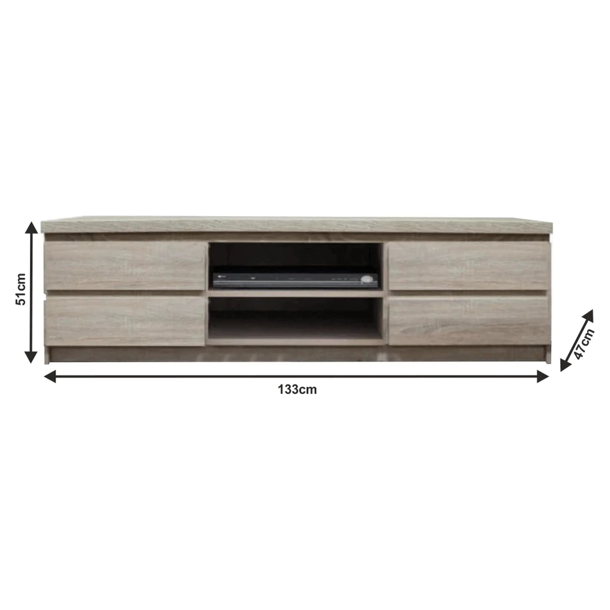 Comoda TV PANAMA TYP 06, stejar sonoma, PAL melaminat, 133x47x51 cm